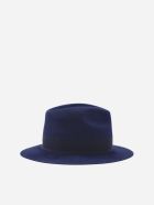 Ruslan Baginskiy Fedora Hat With Grosgrain Ribbon And Monogram Detail Ruslan Baginskiy Fedora Hat With Grosgrain Ribbon And Monogram Detail - Blue