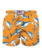 Shark Print Boy's Light Swim Trunks MC2 Saint Barth Shark Print Boy's Light Swim Trunks