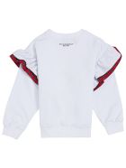 Philosophy di Lorenzo Serafini Kids White Cotton Sweatshirt With Ruffles Detail And Maxi Logo Philosophy di Lorenzo Serafini Kids White Cotton Sweatshirt With Ruffles Detail And Maxi Logo - White