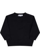 Armani Collezioni Blue Sweater For Babyboy With Logo Armani Collezioni Blue Sweater For Babyboy With Logo - Blue