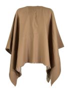 Burberry Icon Stripe Detail Wool Cape Burberry Icon Stripe Detail Wool Cape - Archive Beige