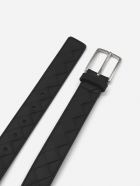 Bottega Veneta Leather Belt With Woven Pattern Bottega Veneta Leather Belt With Woven Pattern - Black