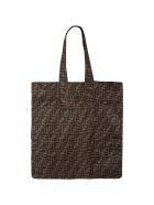 Fendi Brown Shopper-bag For Kids With Ff Logo Fendi Brown Shopper-bag For Kids With Ff Logo - Brown