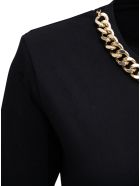 Liu-Jo Black Cotton T-shirt With Chain Detail Liu-Jo Black Cotton T-shirt With Chain Detail - Black