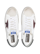 Man White Super-star Sneakers With Red Star And Black Spoiler Golden Goose Man White Super-star Sneakers With Red Star And Black Spoiler