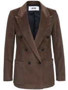 Mauro Grifoni Double-breasted Brown Velvet Blazer Mauro Grifoni Double-breasted Brown Velvet Blazer - Brown