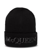 Alexander McQueen Wool And Cashmere Hat With Logo Alexander McQueen Wool And Cashmere Hat With Logo - Black