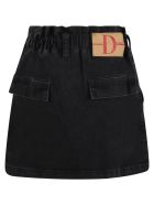 Douuod Black Skirt For Girl With Patch Logo Douuod Black Skirt For Girl With Patch Logo - Black