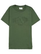 Fendi Green Cotton T-shirt With Logo Fendi Green Cotton T-shirt With Logo - Green