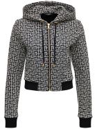 Balmain Monogram Cotton Hoodie Balmain Monogram Cotton Hoodie - Black