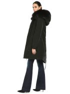 Exclusive Fw20 Icon Parka: Black Parka Patch Fox Raccoon Fur Mr & Mrs Italy Exclusive Fw20 Icon Parka: Black Parka Patch Fox Raccoon Fur - BLACK