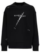 Givenchy Black Oversize Sweatshirt With Logo And Metal Details Givenchy Black Oversize Sweatshirt With Logo And Metal Details - Black