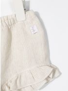 Newborn Beige Striped Pure Linen Shorts With Ruffles Il Gufo Newborn Beige Striped Pure Linen Shorts With Ruffles