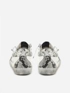 Golden Goose Superstar Sneakers In Leather With Python-effect Heel Tab Golden Goose Superstar Sneakers In Leather With Python-effect Heel Tab - White