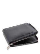 Jil Sander Black Leather Card Holder With Logo Jil Sander Black Leather Card Holder With Logo - Black