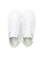 Philippe Model Temple Sneakers In Leather With Logo Philippe Model Temple Sneakers In Leather With Logo - White