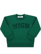 MSGM Green Suit For Babykids With Velvet Logo MSGM Green Suit For Babykids With Velvet Logo - Green