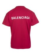 Unisex Red Balenciaga Wide Line T-shirt Balenciaga Unisex Red Balenciaga Wide Line T-shirt - Raspberry/white