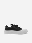 Alexander McQueen Leather Sneakers With Contrasting Inserts Alexander McQueen Leather Sneakers With Contrasting Inserts - Black