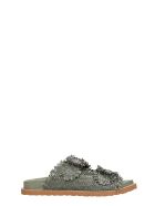Coral Blue Flats In Green Wool And Polyamide Coral Blue Flats In Green Wool And Polyamide - green