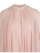 Powder Pink Silk And Cotton Faille Midi Dress Alexander McQueen Powder Pink Silk And Cotton Faille Midi Dress - Rose beige