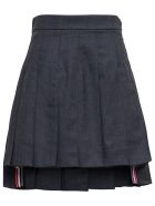 Thom Browne Asymmetrical Pleated Skirt In Grey Wool Thom Browne Asymmetrical Pleated Skirt In Grey Wool - Grey