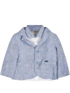 Armani Collezioni Light Blue Suit For Babyboy With Logo Armani Collezioni Light Blue Suit For Babyboy With Logo - Light Blue