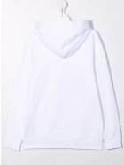 Kids White Hoodie With Yellow Velvet Logo Balmain Kids White Hoodie With Yellow Velvet Logo