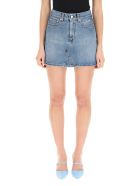 Denim Mini Skirt With Logo MSGM Denim Mini Skirt With Logo