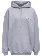Balenciaga Grey Cotton Hoodie With Logo Balenciaga Grey Cotton Hoodie With Logo - Grey