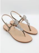 Fari Di Capri Jewel Flip Flops Sandals Dea Sandals Fari Di Capri Jewel Flip Flops Sandals - gunmetal, natural crystal