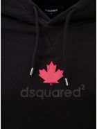 Dsquared2 Black Cotton Hoodie With Logo Print Dsquared2 Black Cotton Hoodie With Logo Print - Black