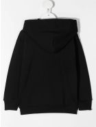 Kids Black Hoodie With White Oversize Logo Diesel Kids Black Hoodie With White Oversize Logo