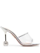 Aquazzura Transparent Mules With Crystals Detail Aquazzura Transparent Mules With Crystals Detail - Metallic