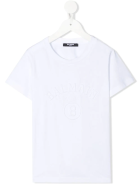 Unisex Kid White T-shirt With Embossed Logo Balmain Unisex Kid White T-shirt With Embossed Logo