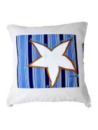 Hand Painted Cushions 70x70 Cm Le Botteghe su Gologone Hand Painted Cushions 70x70 Cm - Blue Fantasy