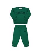 MSGM Green Suit For Babykids With Velvet Logo MSGM Green Suit For Babykids With Velvet Logo - Green
