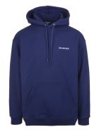 Unisex Dark Blue Balenciaga Wide Line Hoodie Balenciaga Unisex Dark Blue Balenciaga Wide Line Hoodie - Marine blue/white
