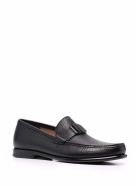 Salvatore Ferragamo Leather Loafers With Logo Buckle Salvatore Ferragamo Leather Loafers With Logo Buckle - Black