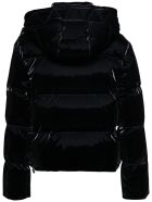 Off-White Black Velvety Fabric Down Jacket With Logo Off-White Black Velvety Fabric Down Jacket With Logo - Black