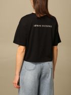 Armani Exchange T-shirt Armani Exchange Cropped Cotton T-shirt With Logo Armani Collezioni Armani Exchange T-shirt Armani Exchange Cropped Cotton T-shirt With Logo - Black