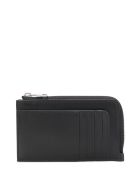 Man Black Wallet With Logo And Card Holder Alexander McQueen Man Black Wallet With Logo And Card Holder - Black