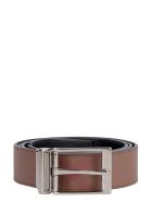 Burberry Leather And Fabric Reversible Belt Burberry Leather And Fabric Reversible Belt - brown