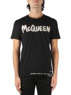 Alexander McQueen Graffiti Logo Printed Cotton T-shirt Alexander McQueen Graffiti Logo Printed Cotton T-shirt - Black/mix