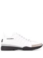Man White 251 Sneakers With Suede Toe Dsquared2 Man White 251 Sneakers With Suede Toe