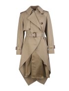 Woman Beige Asymmetrical Trench Coat Alexander McQueen Woman Beige Asymmetrical Trench Coat - Beige