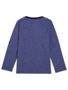 Kenzo Kids Long-sleeved Blue Cotton T-shirt With Logo Print Kenzo Kids Long-sleeved Blue Cotton T-shirt With Logo Print - Blu