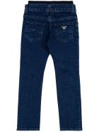 Emporio Armani Blue Denim Jeans With Elastic Waist Emporio Armani Blue Denim Jeans With Elastic Waist - Blu