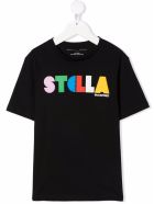 Stella McCartney Kids Black Cotton T-shirt With Logo Print Stella McCartney Kids Black Cotton T-shirt With Logo Print - Black