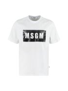 MSGM Logo Print Cotton T-shirt MSGM Logo Print Cotton T-shirt - Bianco